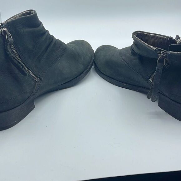 Caterpillar Women's Ankle Booties Double Zip Boots Ruched Leather Black Size 7 - Picture 14 of 16
